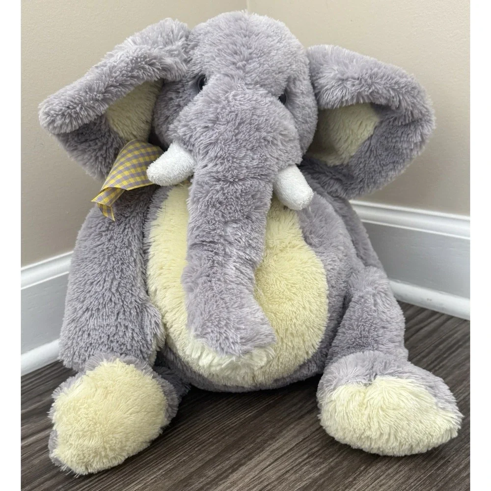 Vintage 2004 Animal Adventure Gray Elephant Sitting Stuffed Toy‎ Plush Soft Cozy